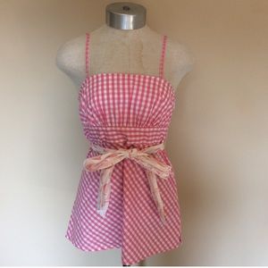 Vineyard Vines gingham sailboat blouse cami top